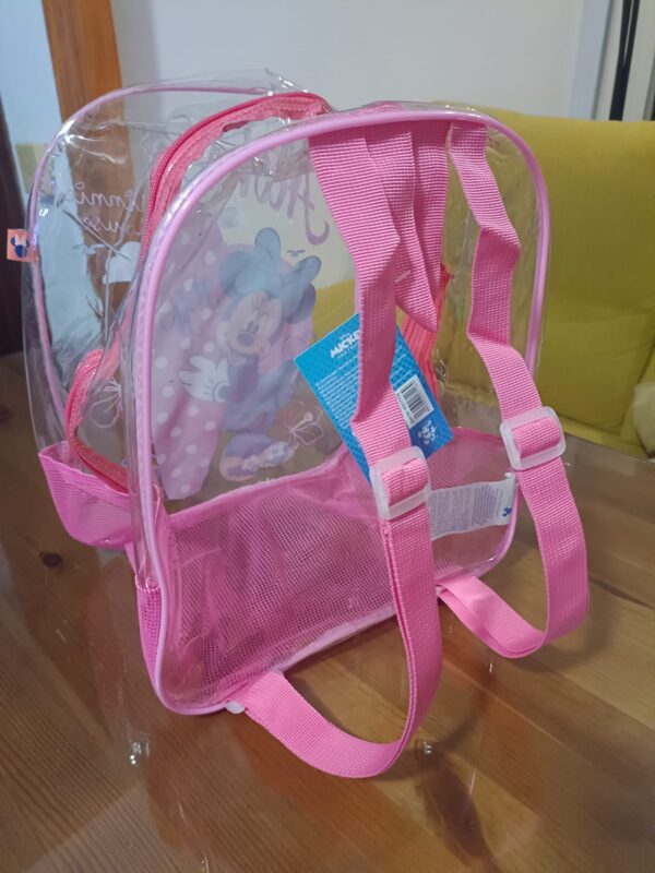 Mochila de playa transparente
